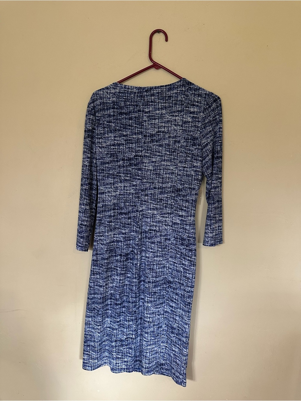 Ralph Lauren Blue Mélange Wrap-Front Midi Dress - Picture 3 of 5